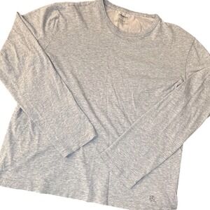 Express Long Sleeve T-Shirt Mens Large Gray Cotton Crew Neck Academia Prep Y2K